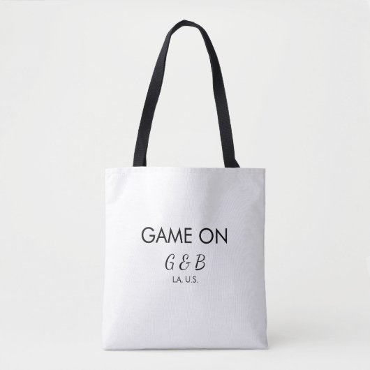 Tote Bag Jeu sur ajouter le nom du couple lieu de la fête d (Devant)
