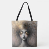 Tote Bag Jeune Femme Avec Des Yelashes D'Or (Devant)