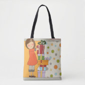 Tote Bag Jeune fille Joyeux anniversaire (Devant)