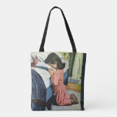 Tote Bag Jeune Fille priant au coucher, la Prière du Seigne (Dos)
