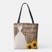 Tote Bag Jeune mariée d'équipe dans le style en bois (Dos)