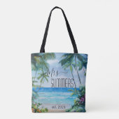 Tote Bag Jeune Mariée Plage Tropicale Hawaï (Dos)