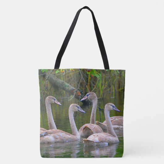 Tote Bag Jeunes cygnes gracieux (Devant)