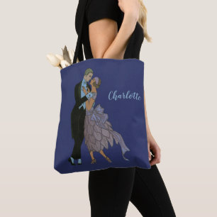 Tote Bag Jeunes mariés Art Déco vintage, danse d'amour de m