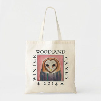 Tote Bag jeux de région boisée d'hiver de capot de hibou