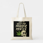 Tote Bag J'Exécute Des Films D'Horreur D'Herbe Crâne Drôle (Dos)