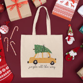 Tote Bag Jingle All Way Voiture et Noël Arbre vacances
