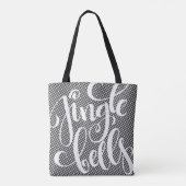 Tote Bag Jingle Bells Black White Buffalo Plaid Tartan Xmas (Dos)