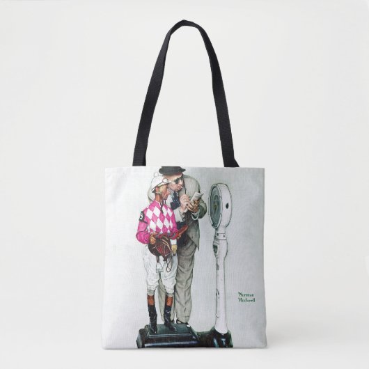 Tote Bag Jockey Weighin by Norman Rockwell (Devant)