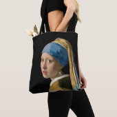 Tote Bag Johannes Vermeer - Fille avec une oreille perle (De près)