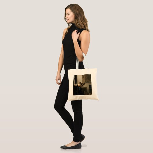 Tote Bag Johannes Vermeer - Jeune femme avec un trait (Devant (modèle))