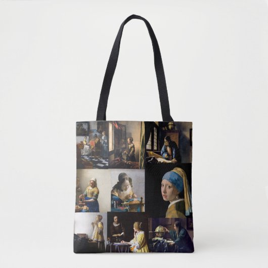 Tote Bag Johannes Vermeer - Patchwork de chefs-d'oeuvre (Devant)