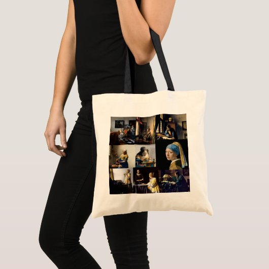 Tote Bag Johannes Vermeer - Patchwork de chefs-d'oeuvre (Devant (produit))