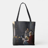 Tote Bag Johannes Vermeer - Une fille interrompue à sa musi (Dos)