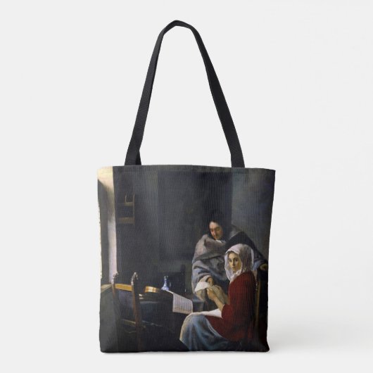 Tote Bag Johannes Vermeer - Une fille interrompue à sa musi (Dos)