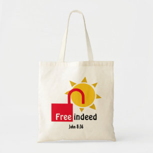Tote Bag John 8:36 LIBRE EN EFFET Personnalisable Christian