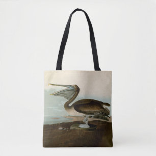 Tote Bag John James Audubon Peinture Pélicane Brown