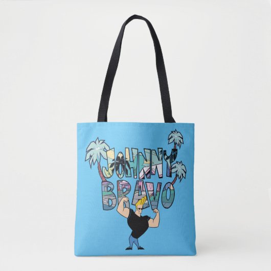 Tote Bag Johnny Bravo Palm Tree Name (Devant)