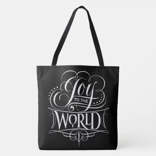 Tote Bag Joie au Monde Noël Chalkboard Calligraphie (Devant)