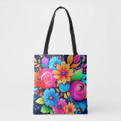 Tote Bag Joie d'Art Floral Vibrant (Devant)