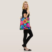 Tote Bag Joie d'Art Floral Vibrant (Sur le modèle)
