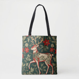 Tote Bag Joie des Fêtes Renne Inspiré de William Morris
