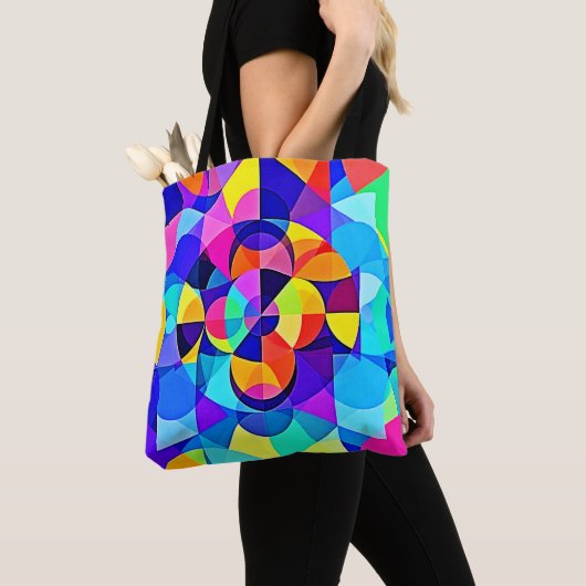Tote Bag Joie géométrique vive (De près)
