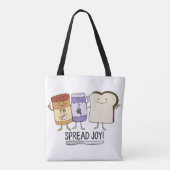 Tote Bag Joie mignonne de diffusion de beurre d'arachide et (Dos)