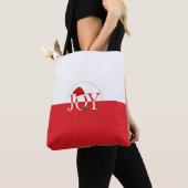 Tote Bag Joie Noël rouge et blanc (De près)