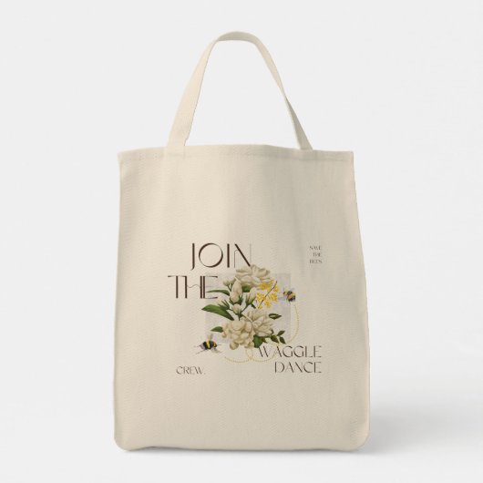 Tote Bag Join the Waggle Dance Crew: Elegant Bee & Jasmine (Dos)