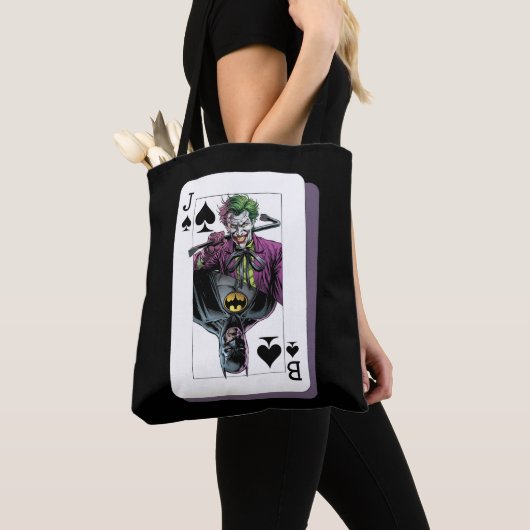 Tote Bag Joker and Batman Spade Playing Card Illustration (De près)