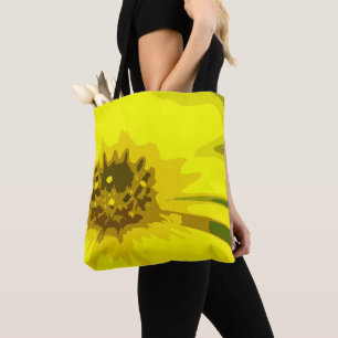 Tote Bag Joli Abstrait Vivid Fleur de marguerite Jaune