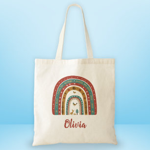 Tote Bag Joli arc-en-ciel d'art populaire scandinave
