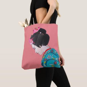 Tote Bag Joli art japonais Geisha avec fleurs de cerisier r