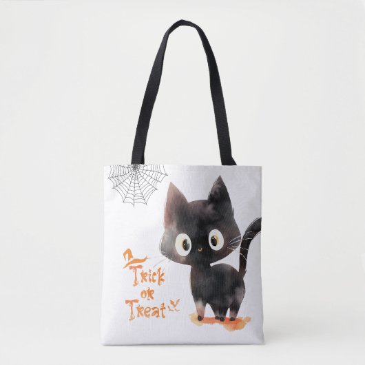 Tote Bag Joli Bac ou traiter Halloween Chat Noir (Devant)