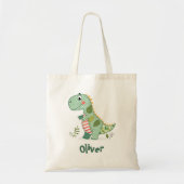 Tote Bag Joli bébé dinosaure en patchwork (Devant)
