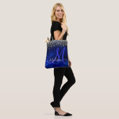 Tote Bag Joli bleu bleu or faux parties scintillant monogra (Sur le modèle)