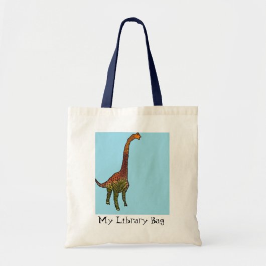 Tote Bag Joli bleu enfants brachiosaurus dinosaure art (Devant)