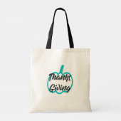 Tote Bag Joli Bon thanksgiving texte avec Citrouille mignon (Dos)