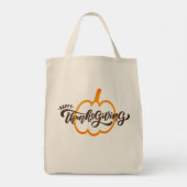 Tote Bag Joli Bon thanksgiving texte avec mignon pied Citro (Dos)