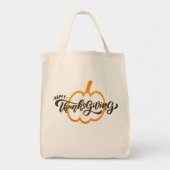 Tote Bag Joli Bon thanksgiving texte avec mignon pied Citro (Devant)
