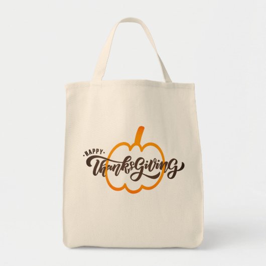 Tote Bag Joli Bon thanksgiving texte avec mignon pied Citro (Devant)
