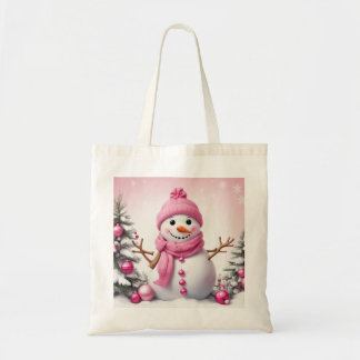 Tote Bag Joli bonhomme rose de Noël
