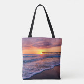 Tote Bag Joli California Beach Pier Sunset (Dos)