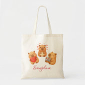 Tote Bag Joli Capybara Aquarelle Personnalisé (Devant)