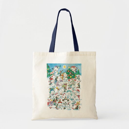 Tote Bag Joli caricature Noël Polaire Ours Penguin Party (Devant)