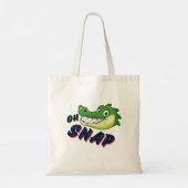 Tote Bag Joli Cartoon Alligator Snapper Oh Snap Drôle Dire (Dos)