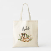 Tote Bag Joli Cerf Aquarellé Posé En Bas Boho (Dos)