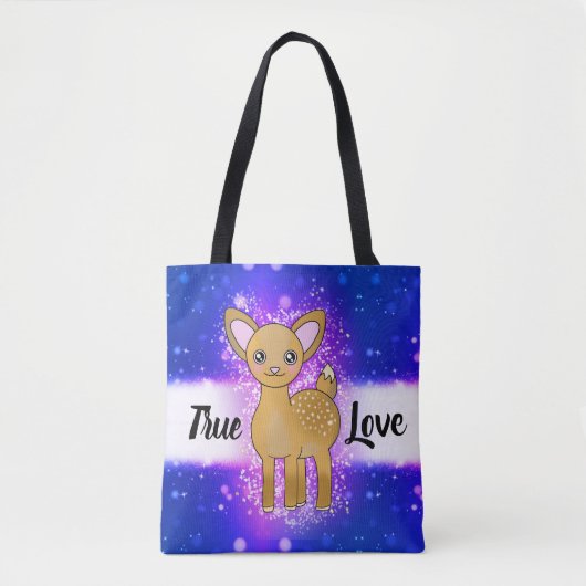 Tote Bag Joli cerf étincelant dans un vrai amour brillant (Devant)