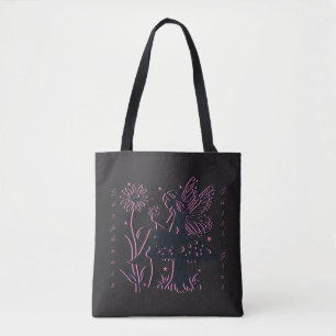Tote Bag Joli champignon de fée et fille cool fleur
